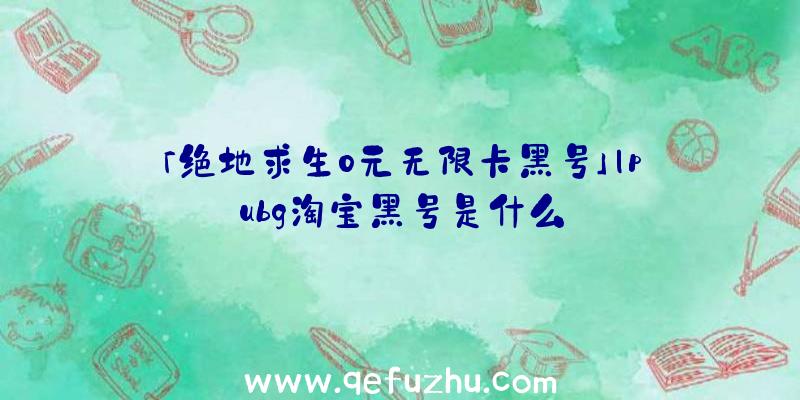 「绝地求生0元无限卡黑号」|pubg淘宝黑号是什么